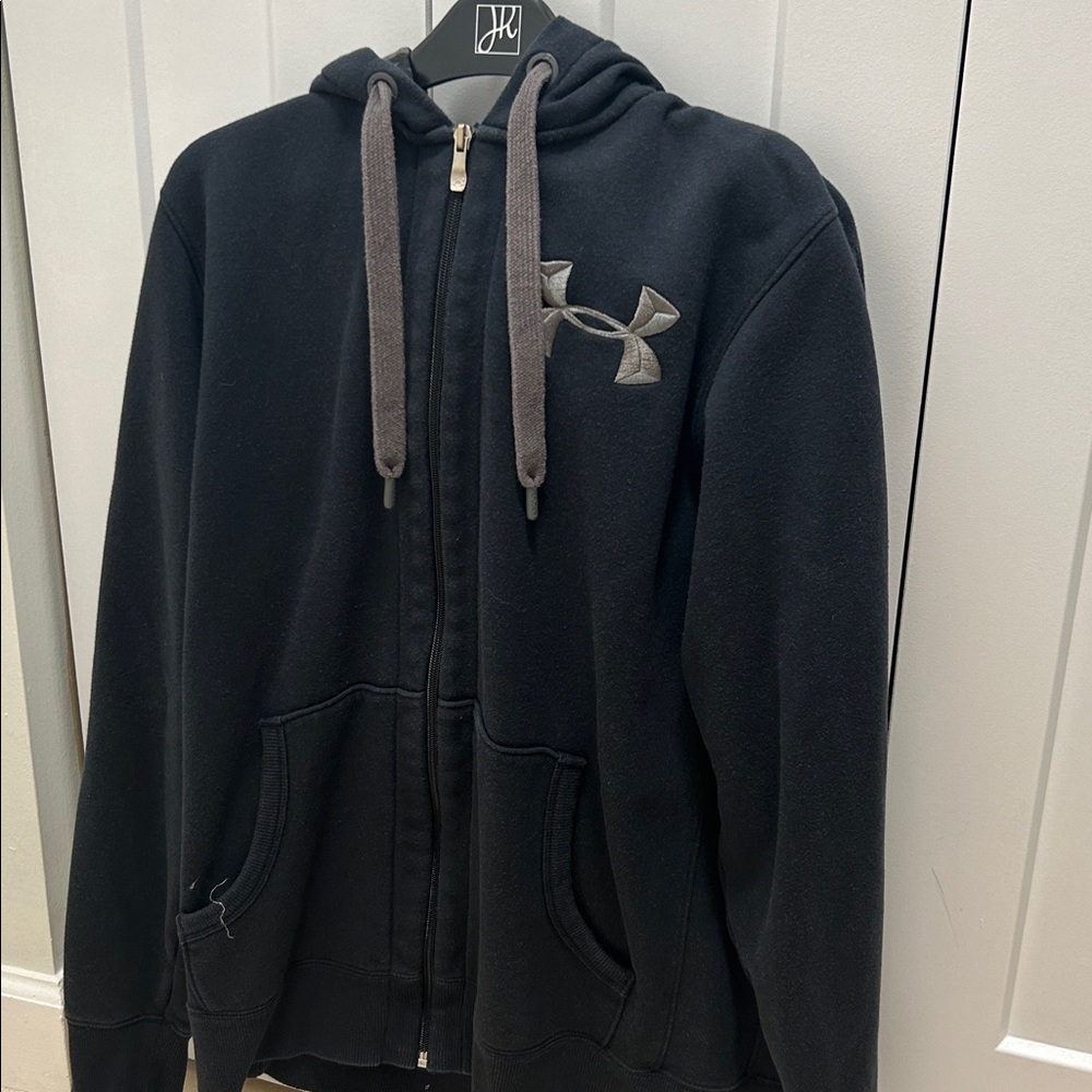 Under Armour Black Zip-Up Hoodie with Gray Accents